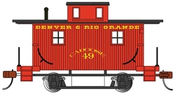 Bachmann 18407 HO 4-Wheel Wood Bobber Caboose Series Denver & Rio Grande Western