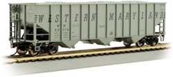 Bachmann 18737 HO Bethlehem Steel 3-Bay 100-Ton Open Hopper Silver Series Western Maryland