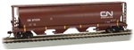 Bachmann 19103 HO Canadian Cylindrical 4-Bay Grain Hopper Silver Series Canadian National #377375 CN Noodle