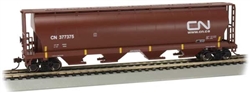 Bachmann 19103 HO Canadian Cylindrical 4-Bay Grain Hopper Silver Series Canadian National #377375 CN Noodle