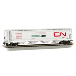 Bachmann 19132 HO Canadian Cylindrical 4-Bay Grain Hopper Series Canadian National Large Noodle Envir Mode
