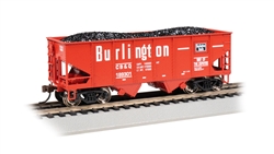 Bachmann 19518 HO USRA 55-Ton Outside-Braced Hopper with Load Chicago Burlington & Quincy #189301