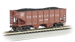Bachmann 19519 HO USRA 55-Ton Outside-Braced Hopper w/Load Silver Series Pennsylvania Railroad #164298 Tuscan Plain Keystone