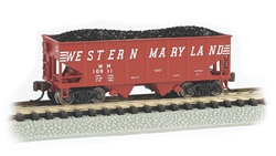 Bachmann 19564 N USRA 55-Ton Outside-Braced Hopper with Load Western Maryland #10911 Speed Lettering