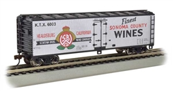 Bachmann 19808 HO 40' Wood Reefer Silver Series Sonoma Wine