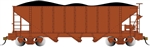 Bachmann 26574 On30 3-Bay Hopper with Removable Load Painted Unlettered