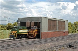 Bachmann 35116 HO Double-Stall Engine House Shed Scene Scapes