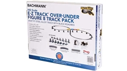 Bachmann 44475 HO Over and Under Figure 8 Track Pack w/ Pier Set Steel Alloy E-Z Track Set-Up Size: 78 x 36" 