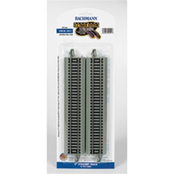 Bachmann 44511 HO Straight Track w/Nickel Rail & Roadbed E-Z Track 9" Pkg 4