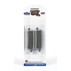 Bachmann 44532 HO Curved Track w/ Nickel Rail & Roadbed E-Z Track 1/2 22" Radius Pkg 4