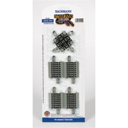 Bachmann 44541 HO Crossing w/Nickel Rail & Roadbed E-Z Track 90-Degree