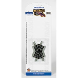 Bachmann 44543 HO Crossing w/Nickel Rail & Roadbed E-Z Track 45-Degree