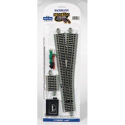 Bachmann 44566 HO #5 Remote Turnout w/Nickel Rail & Roadbed E-Z Track Right Hand