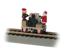 Bachmann 46224 HO Gandy Dancer Operating Handcar Standard DC Christmas w/Santa & Elf