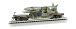 Bachmann 71396 N Silver Series Depressed-Center Flatcar United States Army w/Missile Load Camouflage