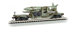 Bachmann 71396 N Silver Series Depressed-Center Flatcar United States Army w/Missile Load Camouflage