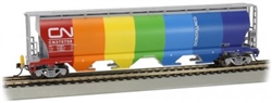 Bachmann 73805 HO Canadian Cylindrical 4-Bay Grain Hopper w/ Flashing Rear End Device FRED Canadian National Demo Scheme