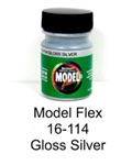 Badger 16114 Modelflex Paint Gloss Colors 1oz Silver