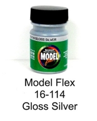 Badger 16114 Modelflex Paint Gloss Colors 1oz Silver