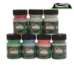 Badger 1715 Modelflex Pacific Northwest Railroad Colors Paint Set #1 Includes: BN Green CB&Q 3 Colors & GN 3 Colors