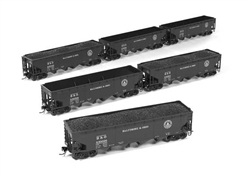 Broadway Limited 10130 HO ARA/AAR 70-Ton 4-Bay Hopper w/Load 6-Pack Baltimore & Ohio Set A  Class W2b 13 Great States Logo