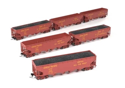 Broadway Limited 10141 HO ARA/AAR 70-Ton 4-Bay Hopper w/Load 6-Pack Union Pacific Set B