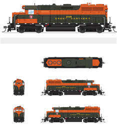Broadway Limited 8909 HO EMD GP35 Low Nose Standard DC Stealth Burlington Northern BN #2522