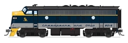 Broadway Limited  9661 HO EMD F3A Standard DC Stealth South Branch Valley Chesapeake & Ohio #8016