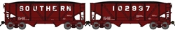 Bluford 64148 N 2-Bay Rebuilt War-Emergency Hopper Permanent Pair w\ Load Southern Railway 102780
