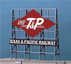 Blair Line 1531 Cut Wood Billboard Small for Z N & HO Ship T&P "Texas & Pacific Railway" 1 5/8" Wide x 1 5/8" Tall