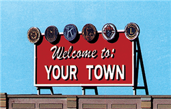 Blair Line 2528 Laser-Cut Wood Billboard Kits Large for HO S & O Welcome to Yourtown
