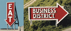 Blair Line 2532 Laser-Cut Wood Billboard Kits Large for HO S & O Eat & Business District