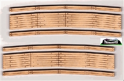 Blair Line 29 N Laser-Cut Curved 2-Lane Wood Grade Crossing pkg 2 24" Radius