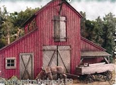 Bar Mills 502 HO The Barn at Jackson Corners w/Horse & Wagon Kit