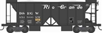 Bowser 43105 HO 70 Ton 2 Bay Ballast Hopper Rio Grande D&RGW 25003