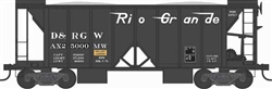 Bowser 43105 HO 70 Ton 2 Bay Ballast Hopper Rio Grande D&RGW 25003