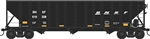 Bowser 43181 HO 100-Ton 3-Bay Hopper Executive Line BNSF Railway #615186