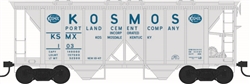 Bowser 43273 HO 70-Ton 2-Bay Covered Hopper w/Open Sides Kosmos Cement #108