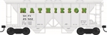 Bowser 43280 HO 70-Ton 2-Bay Covered Hopper w/Open Sides Mathieson #25502