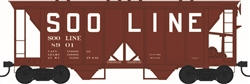 Bowser 43285 HO 70-Ton 2-Bay Covered Hopper w/Open Sides Soo Line #8951