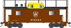 Bowser 43415 HO PRR Class N8 Steel Center-Cupola Cabin Car Caboose Pennsylvania Railroad #478213 Trainphone