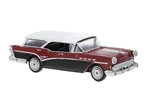 Brekina 18178 HO 1957 Buick Century Caballero Assembled Maroon Black White