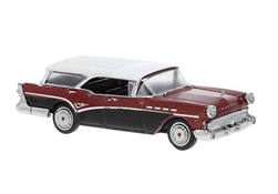 Brekina 18178 HO 1957 Buick Century Caballero Assembled Maroon Black White