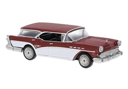 Brekina 18181 HO 1957 Buick Century Caballero Assembled Metallic Red White