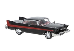 Brekina 19682 HO 1958 Plymouth Fury Assembled Black Red
