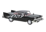 Brekina 19683 HO 1958 Plymouth Fury Assembled Black White Flames