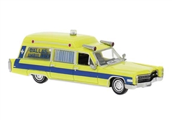 Brekina 19779 HO 1966 Cadillac Meteor Ambulance Assembled Dallas Ambulance