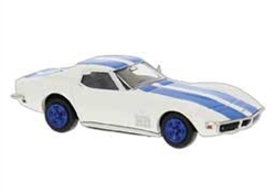Brekina 19991 HO 1967-1973 Chevrolet Corvette C3 Assembled White Blue