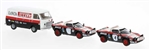 Brekina 29663 HO TeamPirelli San Remo 1978 Race Set Assembled Fiat Van and 2 Lancia Stratos HF