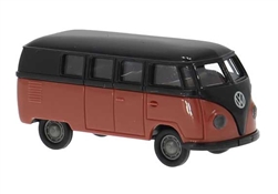 Brekina 31035 HO 1950-1954 Volkswagen T1a Kombi Passenger Van Assembled Black Red